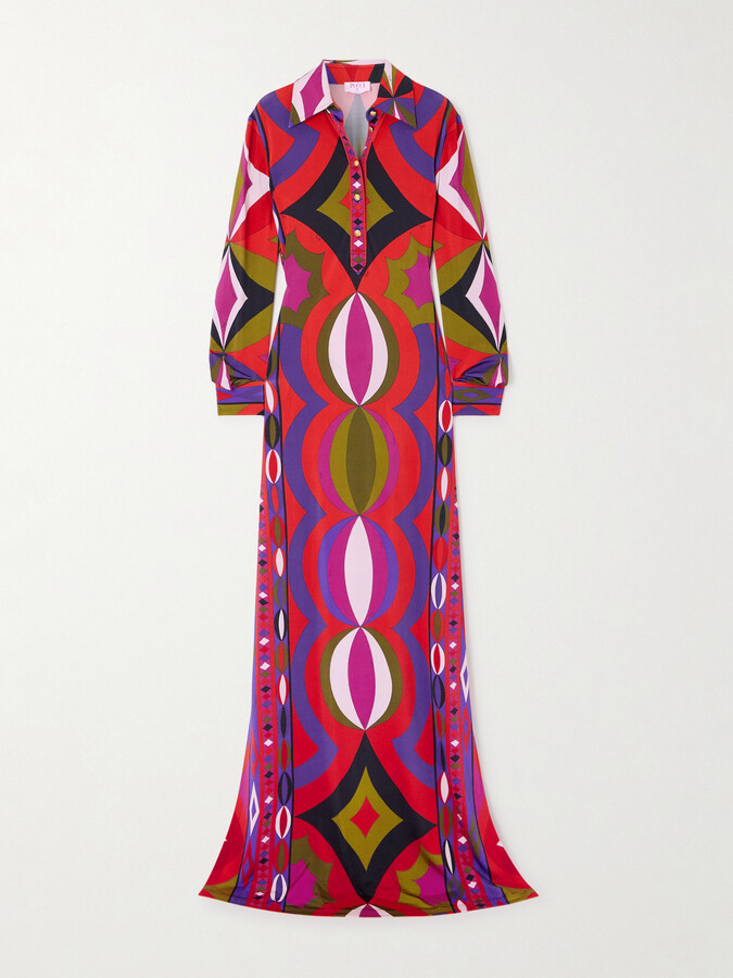PUCCI - Printed Satin Maxi Dress - Multi