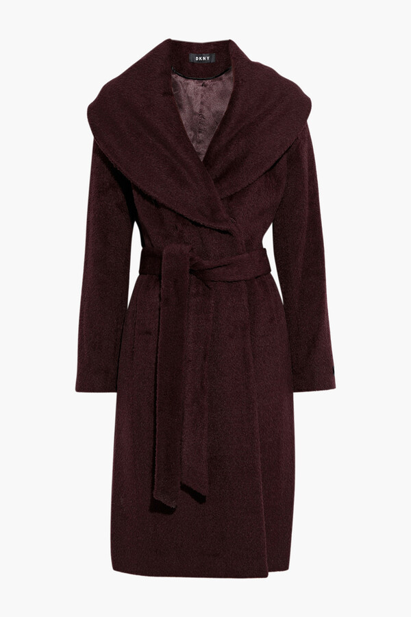 maroon wrap coat