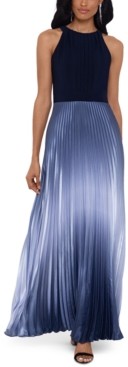 betsy & adam petite floral halter maxi gown