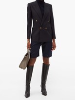 Thumbnail for your product : Saint Laurent Double-breasted Wool-gabardine Jacket - Navy