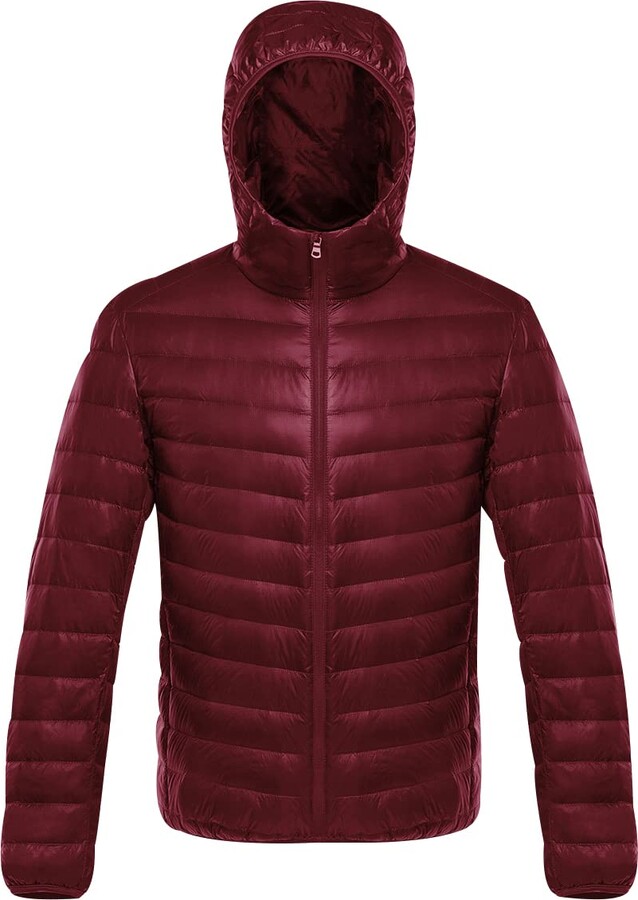 Peuignao Mens Lightweight Puffer Jacket with Hood Packable Down Jacket