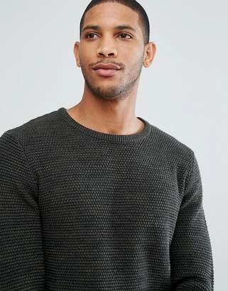 Selected Knitted Jumper With Mixed Yarn Detail