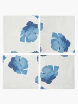 Thumbnail for your product : Summerill & Bishop - Set Of Four Hydrangea Linen Napkins - Blue White