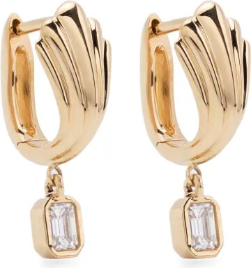 Lizzie Mandler Fine Jewelry 18kt Yellow Gold Diamond Huggie Hoops