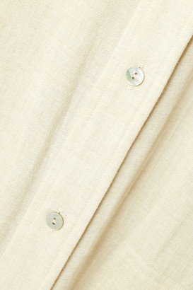 Vince Belted Cotton-blend Shirt Dress - Off-white