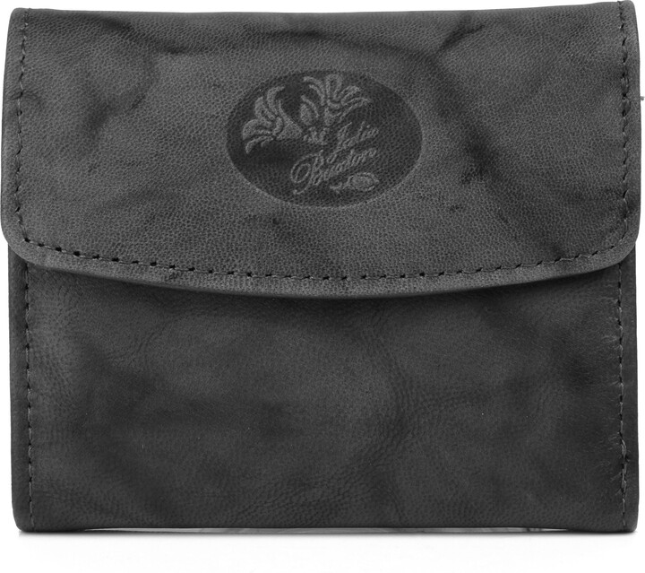 Julia Buxton Women’s Heiress Pik-Me-Up Mini-Trifold Leather, Black