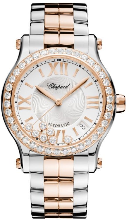 Chopard Rose Gold and Stainless Steel Happy Sport Automatic Watch 36mm -  ShopStyle