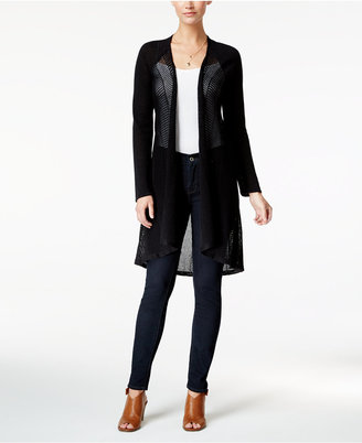 Style&Co. Style & Co Pointelle Duster Cardigan, Created for Macy's