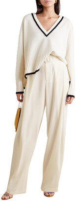 Co Belted Satin-jersey Wide-leg Pants