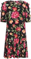 Thumbnail for your product : Dolce & Gabbana Embellished Pleated Floral-print Crepe Dress