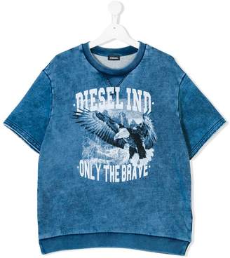 Diesel Kids Teen eagle logo print T-shirt