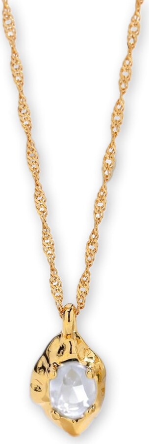 Classicharms Gold / White Gold Molten Pendant Necklace