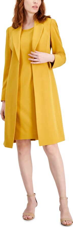 Le Suit Women's Crepe Topper Jacket & Sheath Dress Suit Set, Regular and Petite Sizes
