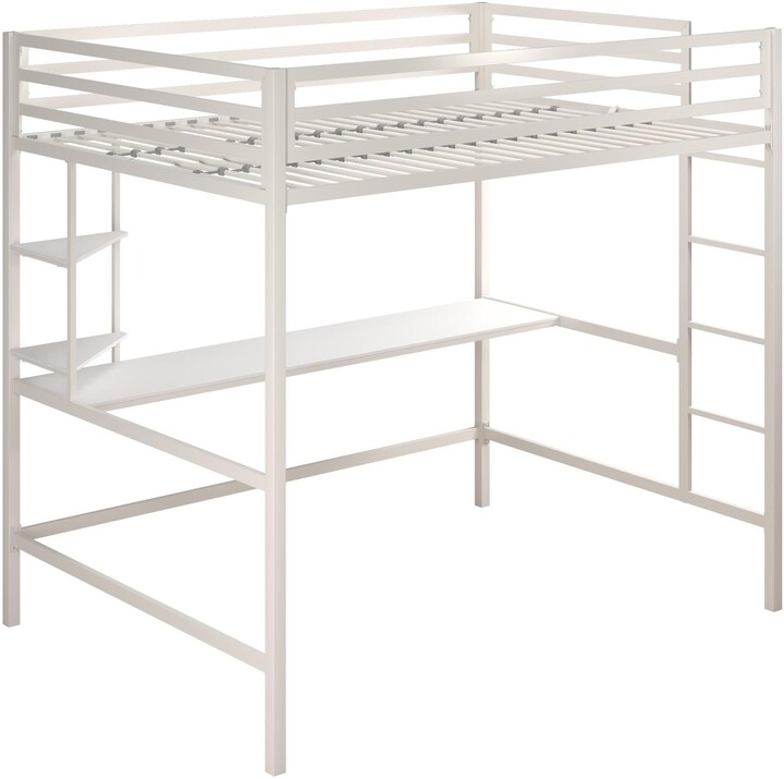 The Novogratz Maxwell Metal Loft Bed with Desk & Shelves ShopStyle