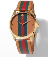 Thumbnail for your product : Gucci Men's Tricolor Leather Web Watch