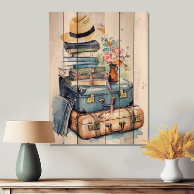 Red Barrel Studio Travel Adventure I - Travel Print on Natural Pine Wood