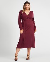 Thumbnail for your product : Atmos & Here Atmos&Here Curvy - Women's Purple Midi Dresses - Kartya Knit Midi Dress - Size 26 at The Iconic