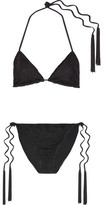 Thumbnail for your product : Missoni Mare Reversible Crochet-knit Triangle Bikini - Black