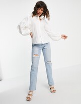 Thumbnail for your product : ASOS DESIGN long volume sleeve shirt in cotton white