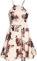 Thumbnail for your product : Sequin Hearts Foil Floral Print Scuba Crepe Party Dress