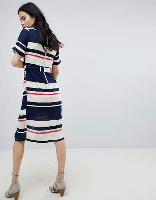 Sugarhill Boutique Heidi Modern Stripe Belted Midi Dress