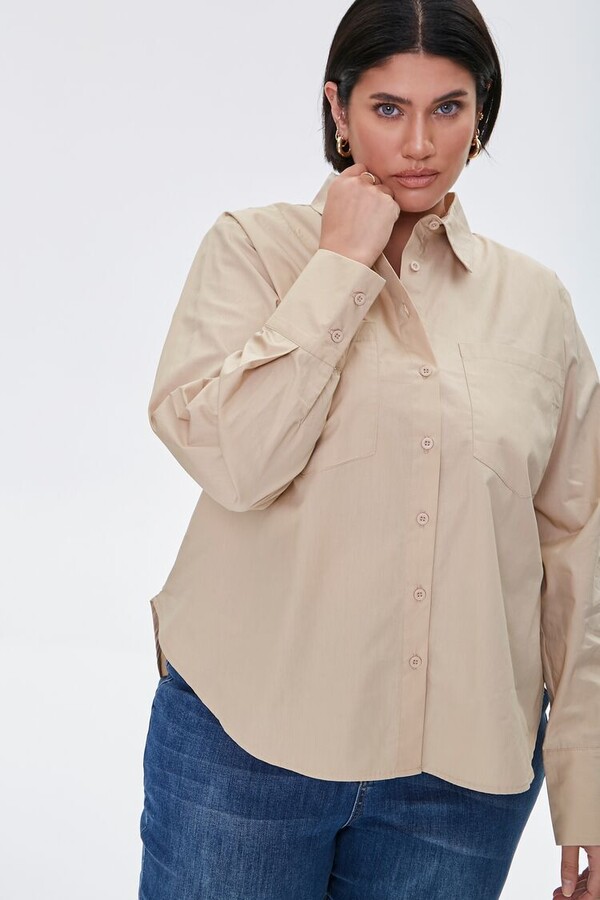 Forever 21 Plus Size ButtonUp Shirt ShopStyle