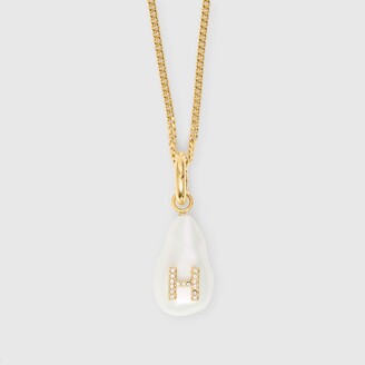 Burberry 'H' Crystal and Resin Pearl Letter Charm - Online Exclusive