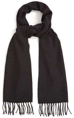 Givenchy Laser-cut logo wool scarf