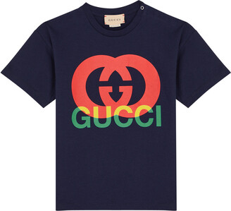 Gucci Kids Logo-print Cotton T-shirt (9-36 Months) - Navy