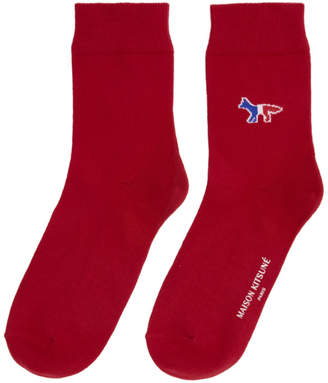 MAISON KITSUNÉ Red Fox Logo Socks