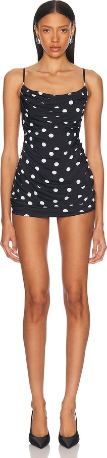 Alexandre Vauthier Polka Dot Mini Dress in Black