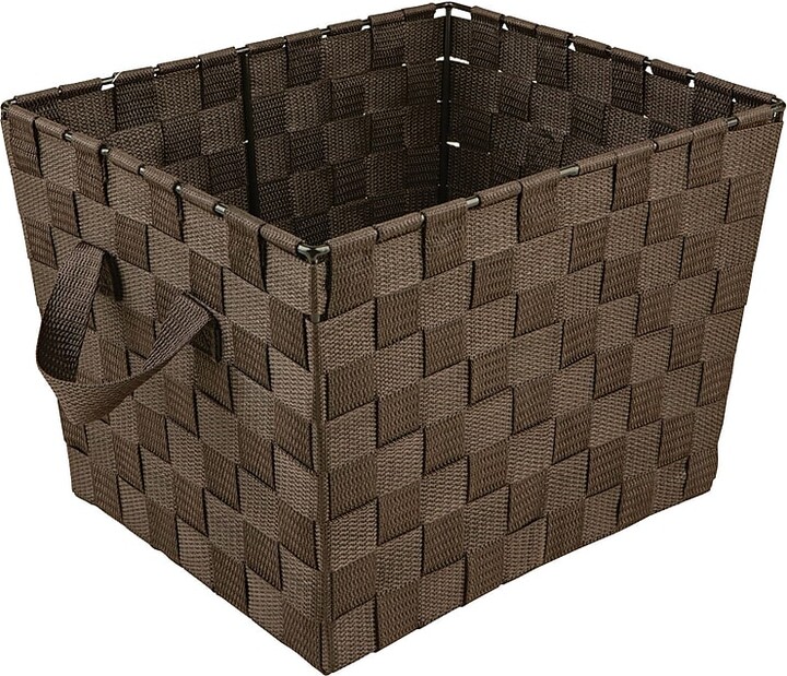 Simplify Small Woven 16.63 Qt. Strap Storage Tote, Choco (25092-CHOCO)