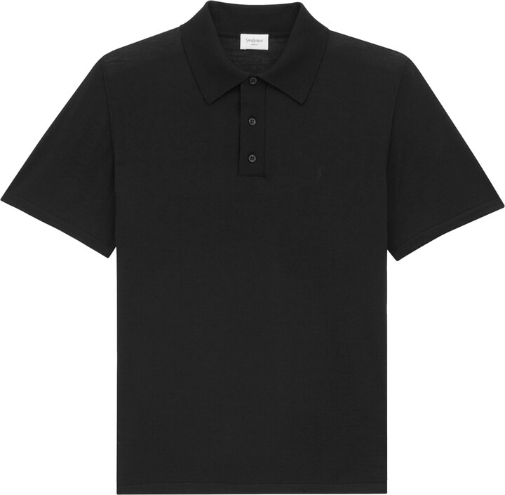 Saint Laurent Wool Cassandre Polo Shirt