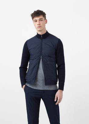 Mango Outlet Quilted panel cardigan