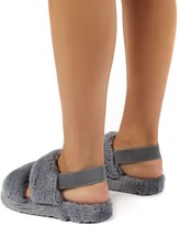 Thumbnail for your product : Public Desire Uk Lullaby Fluffy Strap Back Slippers