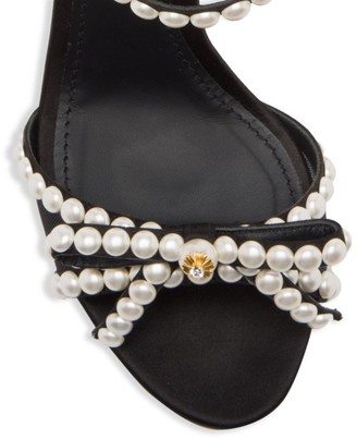 Dolce & Gabbana Faux Pearl & Crystal-Embellished Bow Sandals