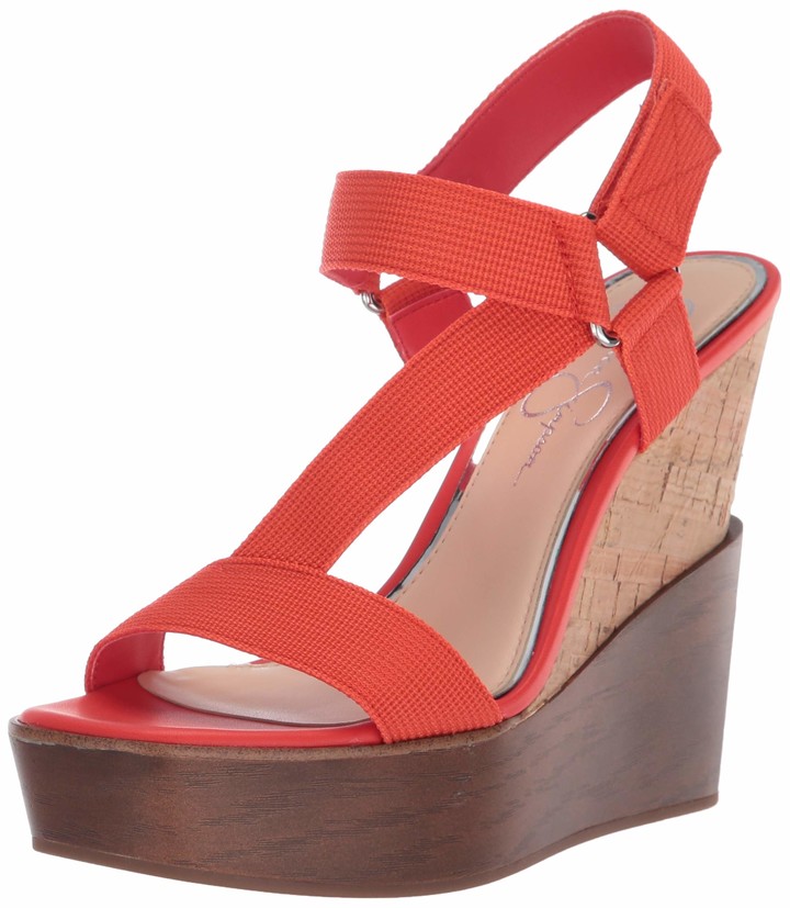 jessica simpson red wedges