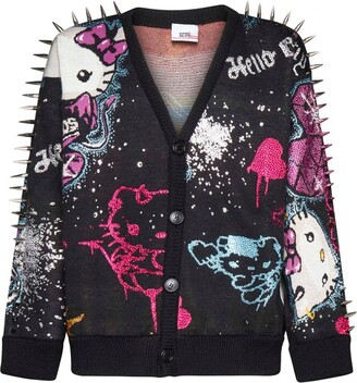 GCDS Hello Kitty Studded Knitted Cardigan