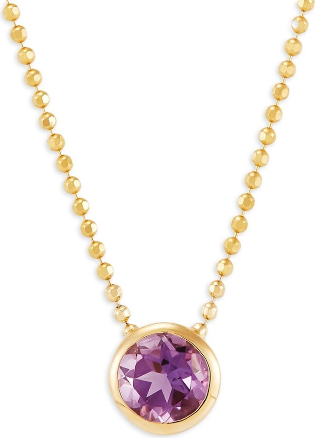 Saks Fifth Avenue 14K Yellow Gold & Amethyst Pendant Necklace