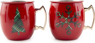 Christmas Ceramic Mug 3dRose mug_39342_1 Green and Red Peace 11-Ounce Love and Joy Inspirational Words