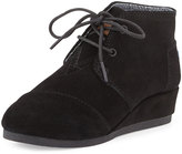 Thumbnail for your product : Toms Desert Suede Wedge Bootie, Black, Youth