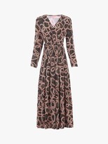 Thumbnail for your product : Jolie Moi Geometric Print Cross Over Maxi Dress, Brown/Black