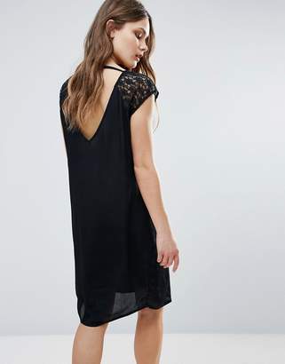 B.young Midi Dress With Lace Sleeve & Open Back