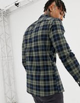Thumbnail for your product : ASOS DESIGN skinny check shirt in khaki