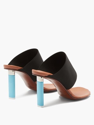 Vetements Lighter-heel Stretch-strap Leather Mule Sandals - Black