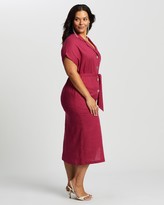 Thumbnail for your product : Atmos & Here Atmos&Here Curvy - Women's Pink Midi Dresses - Clara Button Midi Dress - Size 20 at The Iconic