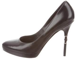Gucci Leather Pointed-Toe Pumps Black Leather Pointed-Toe Pumps