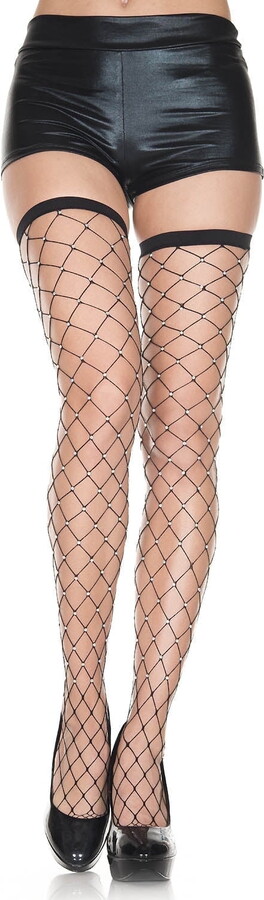 Music Legs Women’s Diamond net rhinestone thigh hi 49022-BLACK
