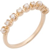Thumbnail for your product : Marlo Laz 14kt Yellow Gold Diamond And Pearl Full Circle Ring