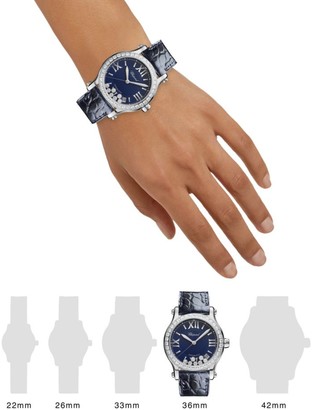Chopard Happy Sport Diamond Stainless Steel & Leather Strap Watch